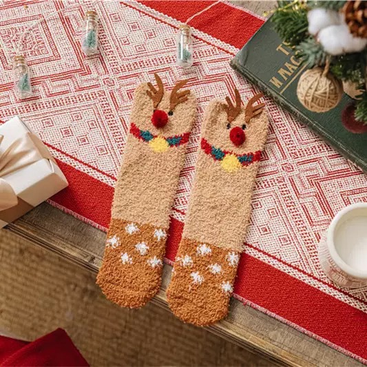 Calcetines de Piso Térmicos de Terciopelo de Coral Engrosados para Invierno y Uso en Casa image 13