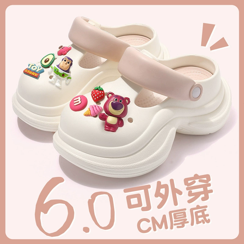 Толстая подошва diy пещерная обувь женская летняя надевание пляжная сандалия нескользкая и дышащая на открытом воздухе eva тапочки женская летняя оптом