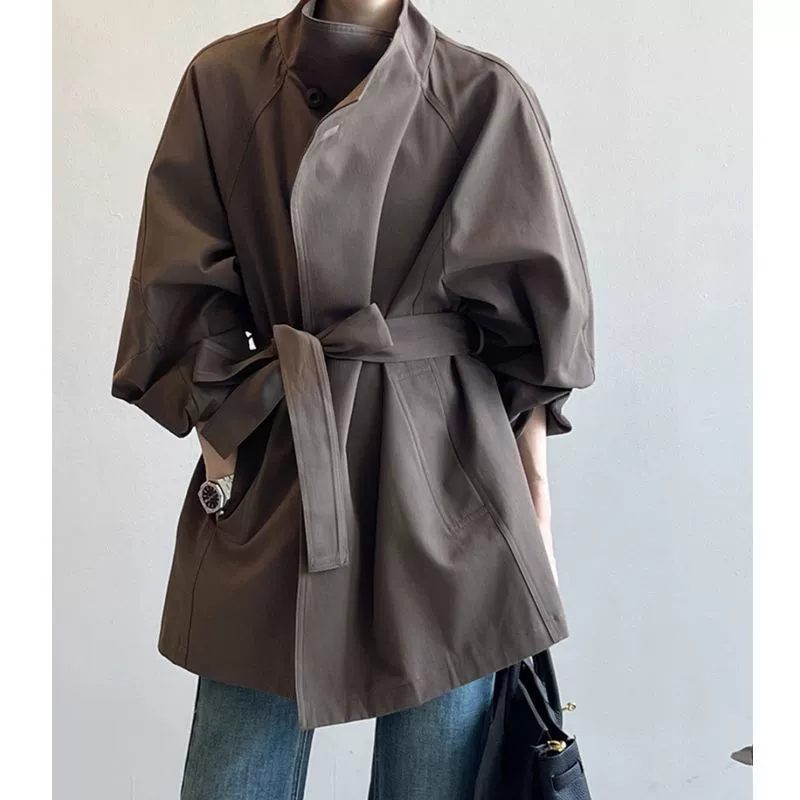 Тренч, осенняя куртка, длинный облегающий корректор для отдыха, британский стиль, средняя длина, для подростков