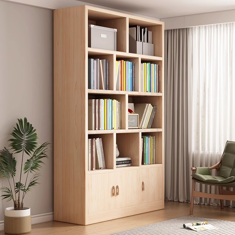 Estante de piso estante de madera maciza estante de pared sala de estar armario casero armario de almacenamiento armario de exhibición