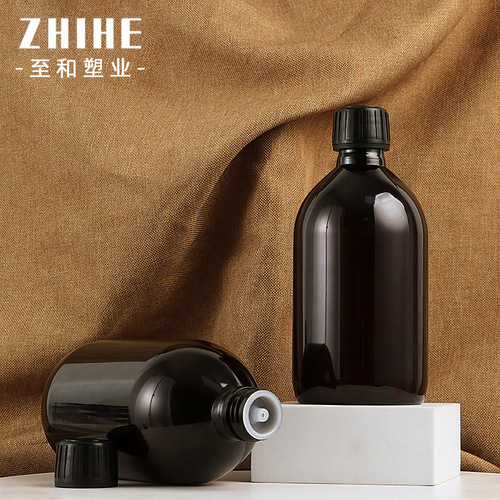 Factory Wholesale Brown PET Pure Water Plastic Bottles 500ML Large Capacity Hair Care Shampoo Cleansing Remover Water Dividing Bottles