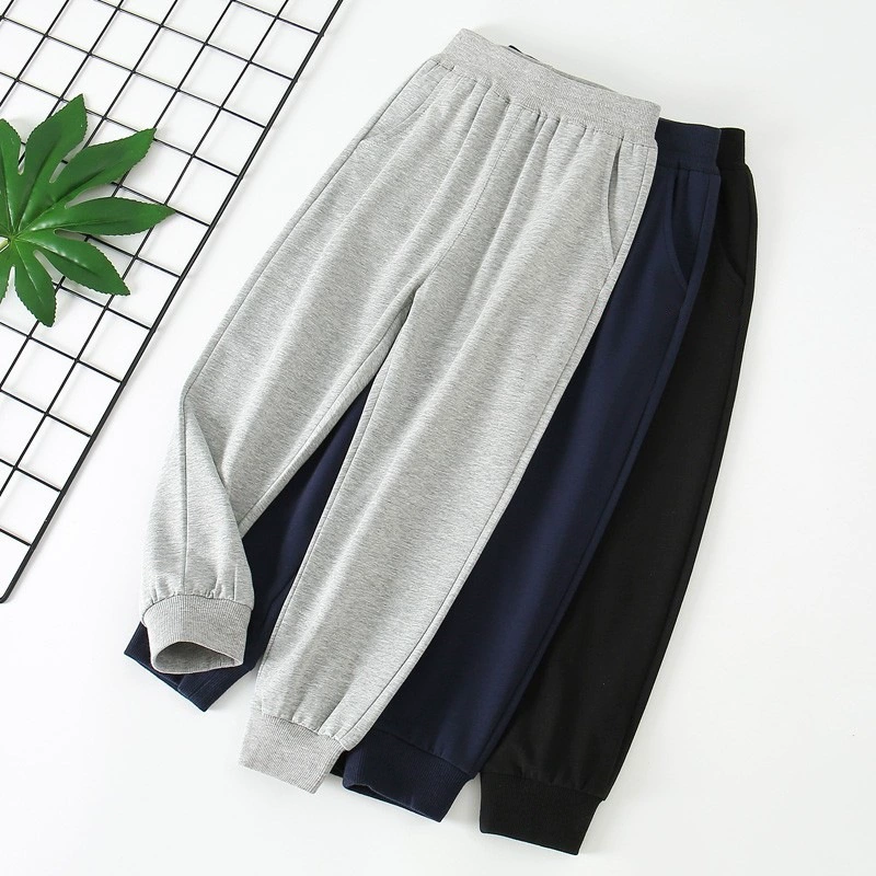 Летние тонкие детские брюки, однотонные повседневные брюки, новые повседневные спортивные штаны для мальчиков, маленькие, средние, большие детские укороченные спортивные штаны