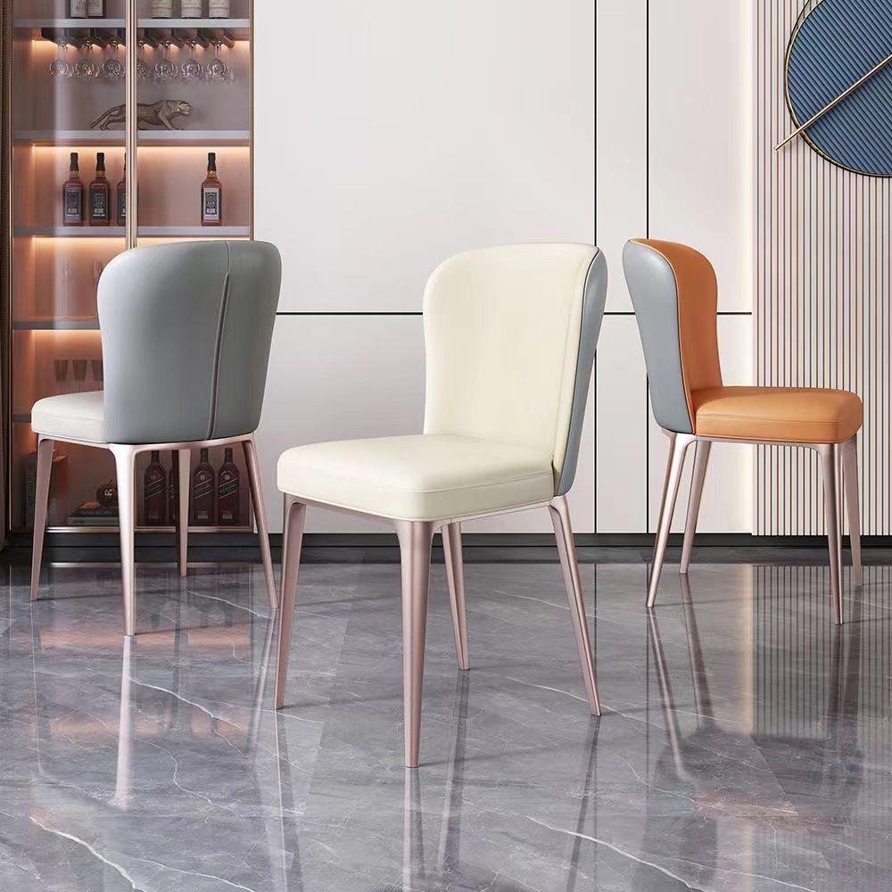 Modern Simple Thickened Dining Table and Chairs for Home Small Apartment Durable Chairs Restaurant Leisure Italian Backrest Chair for Negotiation