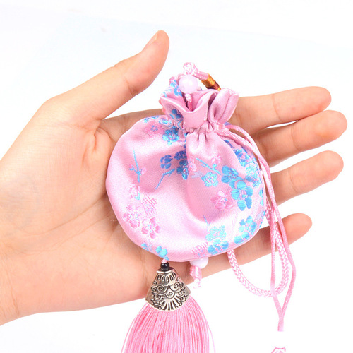 Retro sachet wholesale mugwort sachet tassel empty bag car damask pendant antique style purse plum blossom portable sachet