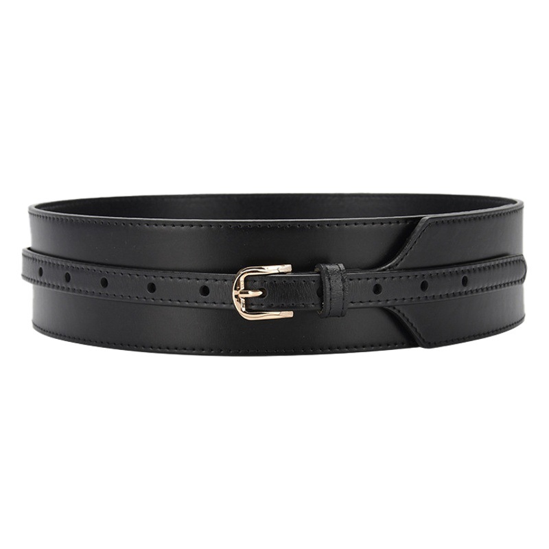 Cinturón Ancho de Cintura para Mujer de Cuero de Vaca Decorativo para Vestidos y Abrigos