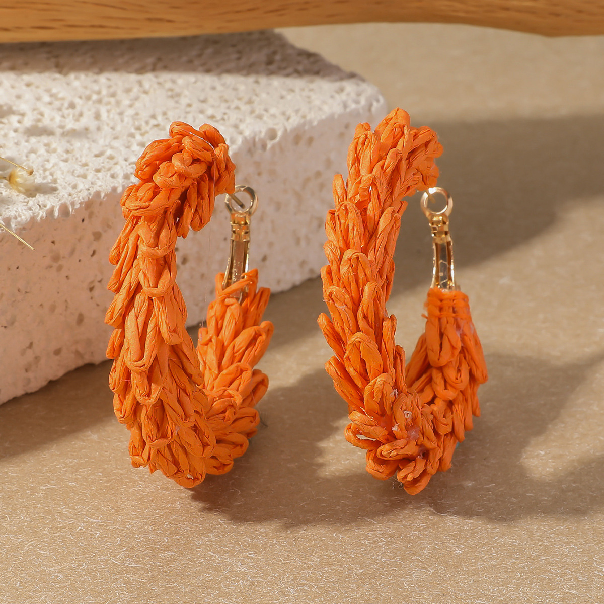 11g Weight 304 Stainless Steel Ear Needle Material Earrings Classification 1 Pair Quantity Holiday, Travel Occasion raffia Material Geometric Pattern All Seasons Season Women's Gender Vacation, Simple Style Style 1 Pair Vacation Simple Style Geometric Raffia Earrings 13