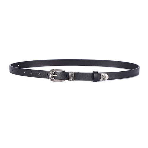 Retro fish pattern design thin belt for women simple silver buckle with jeans shirt belt for women fashionable punk style