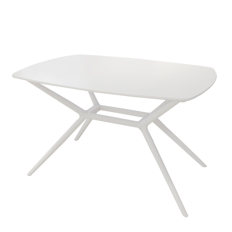 Mesa de café de exportación mesa de té lujosa moderna simple redonda de color sólido PP mesa larga mesa de comedor de plástico