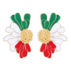 Retro metal earrings, suitable for import, European style, flowered