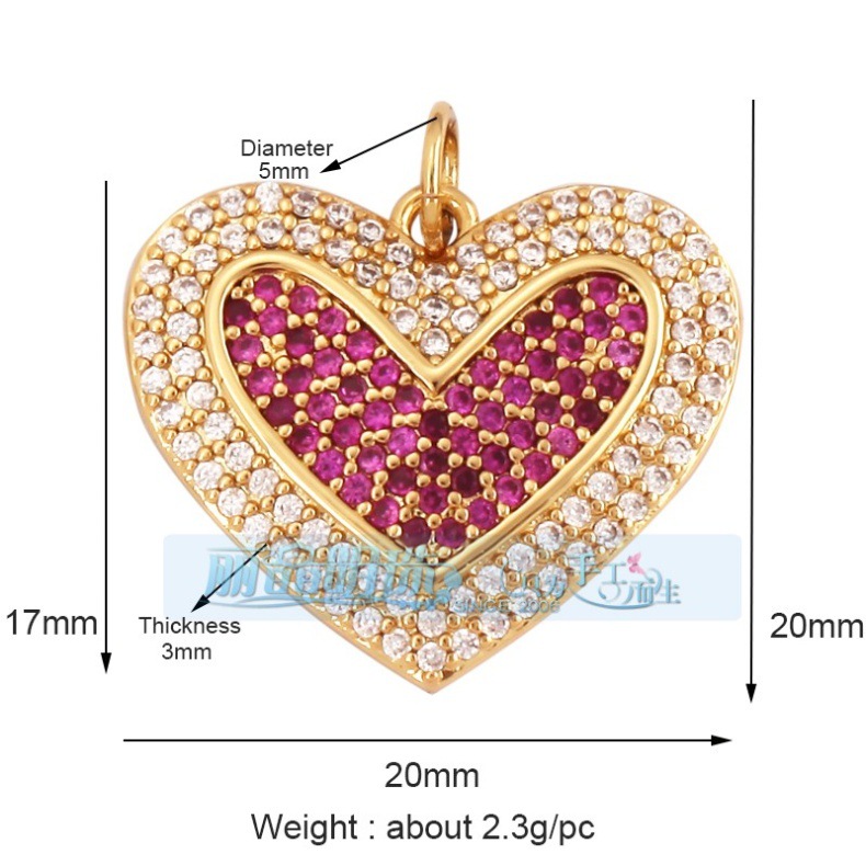 3g Weight Pendant Jewelry Making Type DIY Jewelry Accessories Classification 1 Piece Quantity Copper Material Heart Shape Pattern Hip-Hop, Vintage Style Style 1 Piece Copper Heart Shape Pendant 20