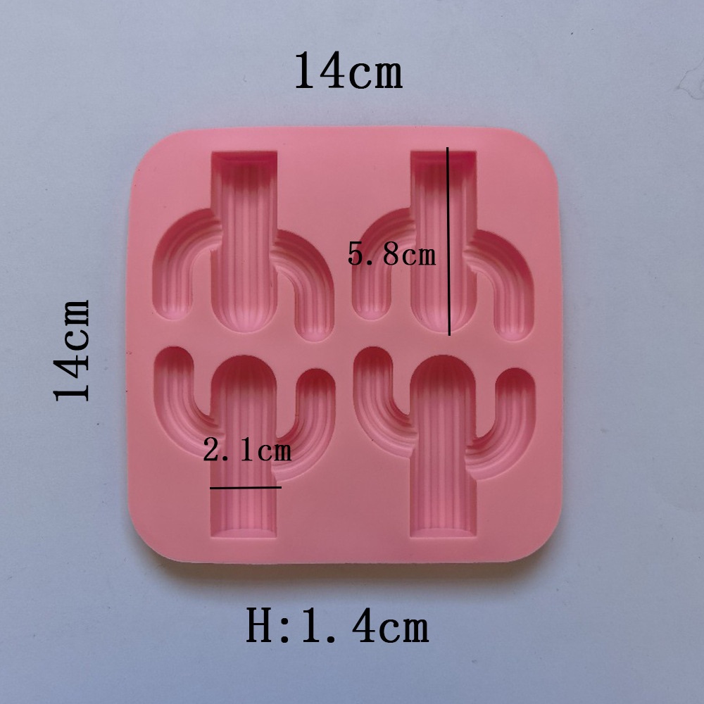 4 cactus 151 chocolate molde de silicona pastel helado pudín molde de postre jabón utensilios