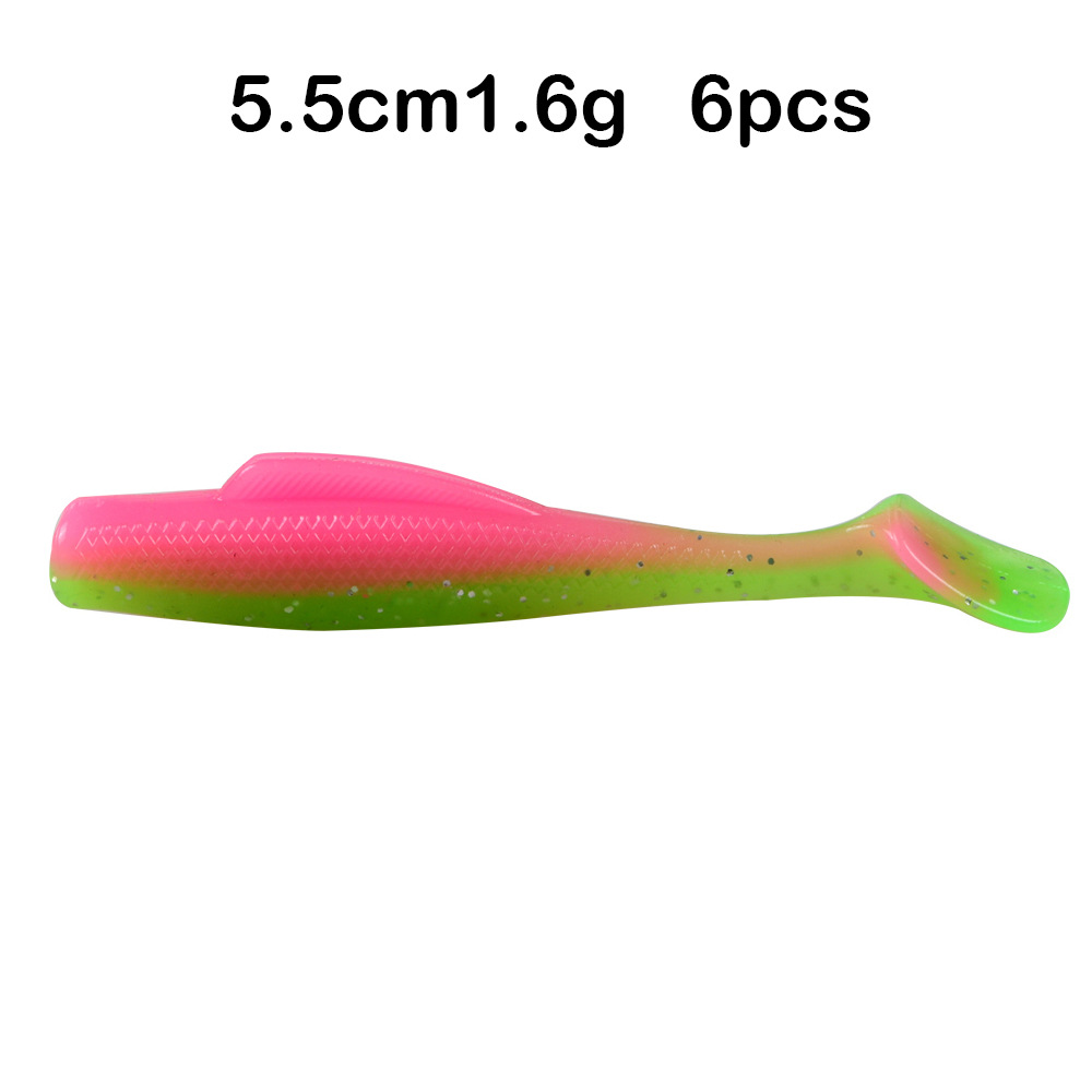 Small Paddle Tail Fishing Lure 55mm1.6g Soft Baits Fresh Water Bass Swimbait Tackle Gear