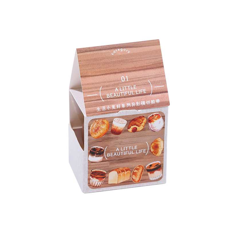 Ketchup girl cinta de caja de forma especial vida pequeña hermosa pequeña cinta de cuenta de mano troquelada fresca collage de bricolaje