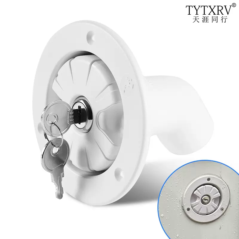 重力加水口 房车配件  汽车改装配件  车载水箱注水口 带锁加水口