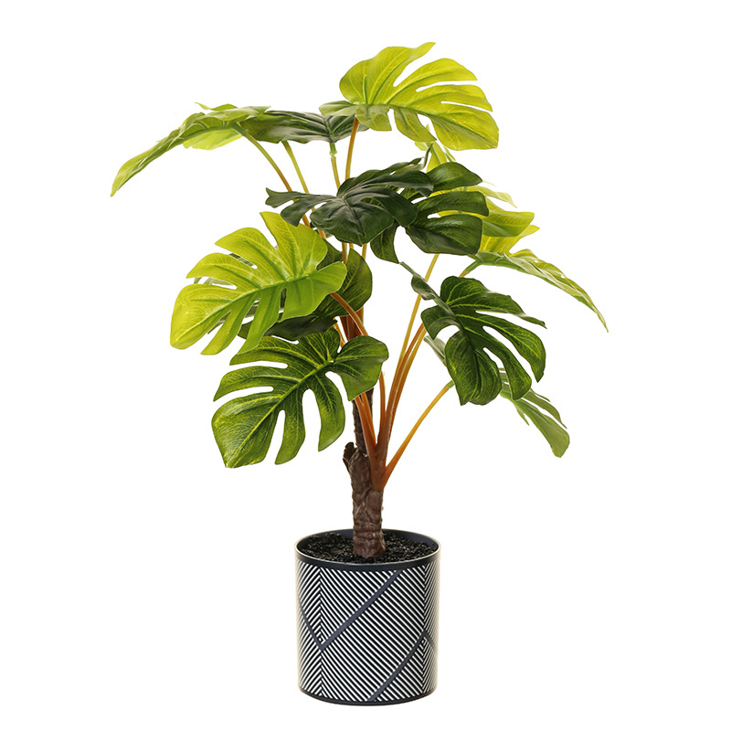 Flor artificial Planta artificial bonsai sala de estar dormitorio flor artificial creativa pequeños adornos hojas planta verde artificial bonsai Generación de cabello