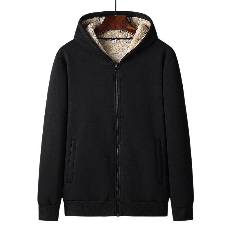 Otoño y invierno de gran tamaño con camisa de terciopelo para hombres algodón con capuz camisa de cordero de cachemira gruesa abrigo cálido para hombres LOGO image 5