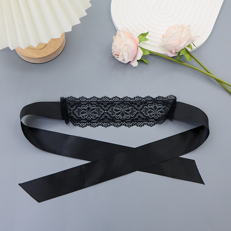 Antifaz de encaje hueco estilo Amazon, máscara de ojos sexy de seda estilo abstinencia, accesorios de lencería DIY TK