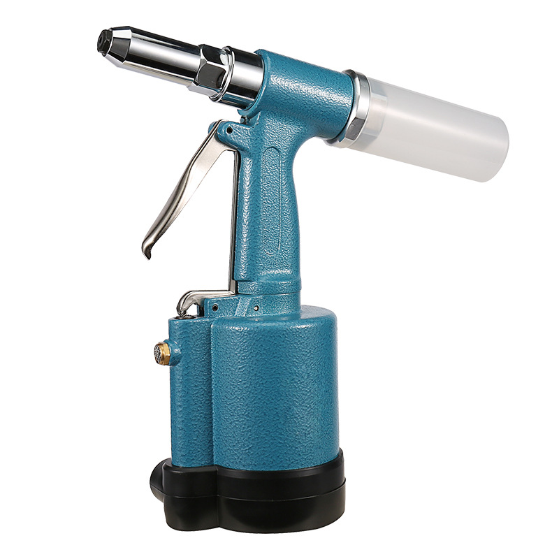 Pistola de remache neumática industrial con núcleo azul, pistola de remache de fábrica.