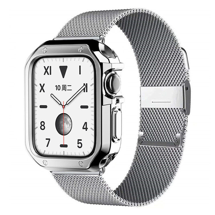 Suitable for Apple Strap iwatch6 7 5 4 3 2 1 se New Style Protective Case Set Milanese Nice Strap