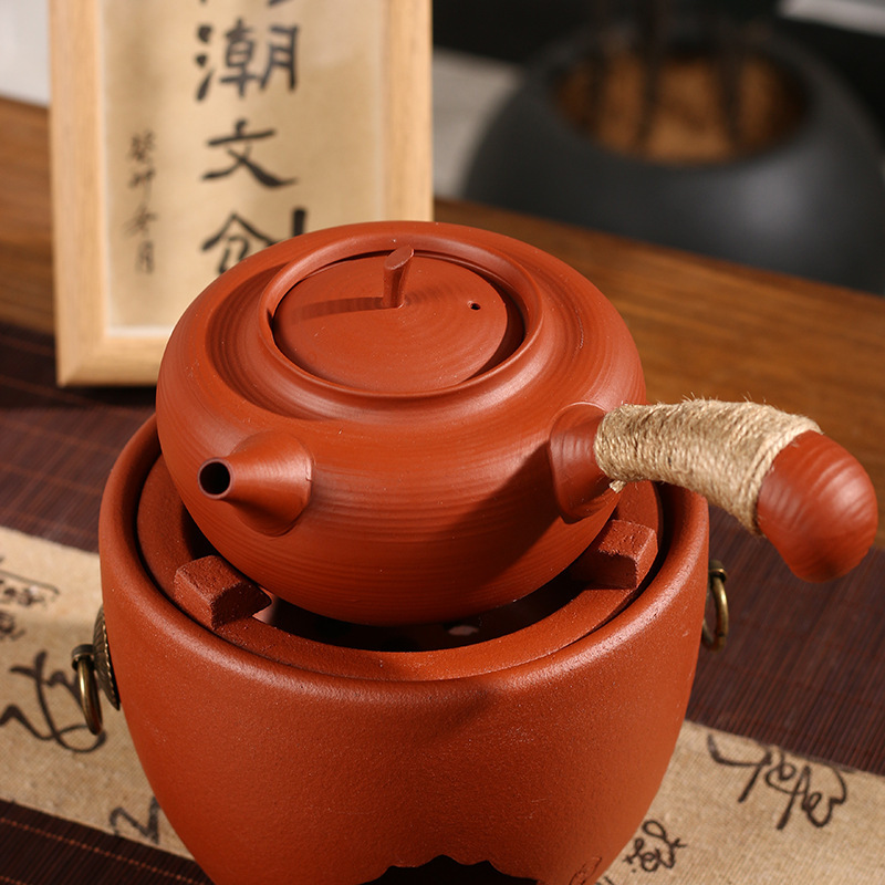 [Taochao Cultural and Creative] Chaozhou Sand Kettle for Boiling Water, Small Tea Set, Side Handle Sand Kettle, Ceramic Kettle for Boiling Water and Tea