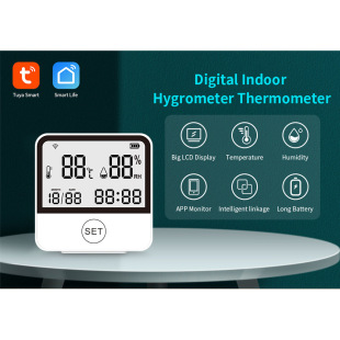Wifi Tuya Smart Temperature and Humidity Meter Wifi Temperature and Humidity Sensor Wireless Temperature and Humidity Sensor Mobile App
