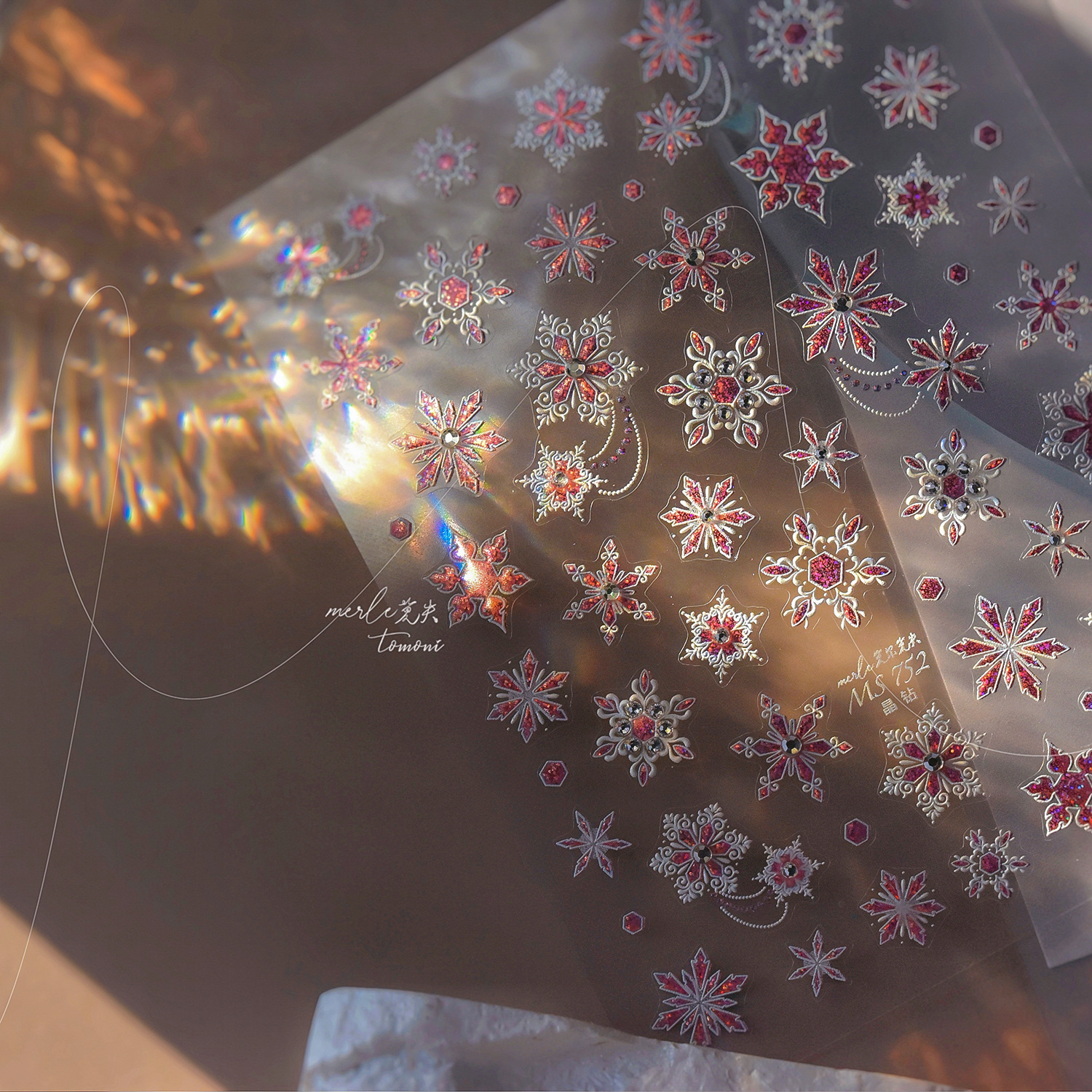 Manicure nuevo diamante de cristal manicure pegatinas ins nunca pierde la cooperación japonesa pegatinas de uñas metal pegatinas de nieve al por mayor