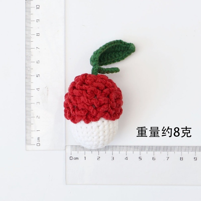 成品手工挂件柿子花生苹果草莓桃子梨钥匙扣毛线向日葵针织品批发|undefined