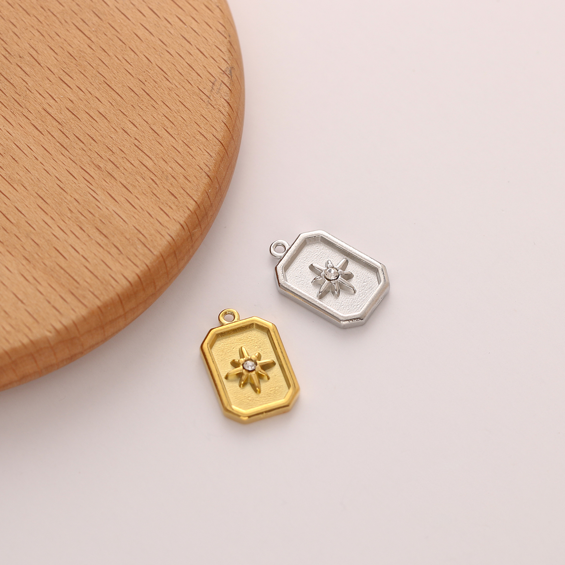Simple Style, Classic Style Style 3 Pieces 304 Stainless Steel Square Pendant DIY Jewelry Accessories