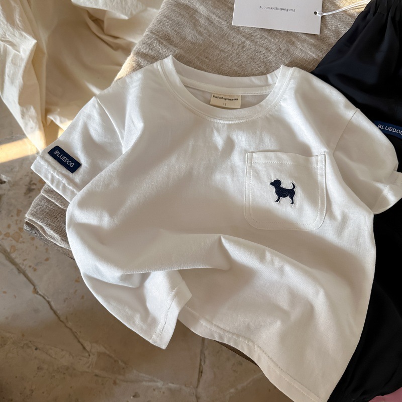 男童短袖T恤2025夏季儿童棉质百搭半袖上衣宝宝宽松外贸批发短袖