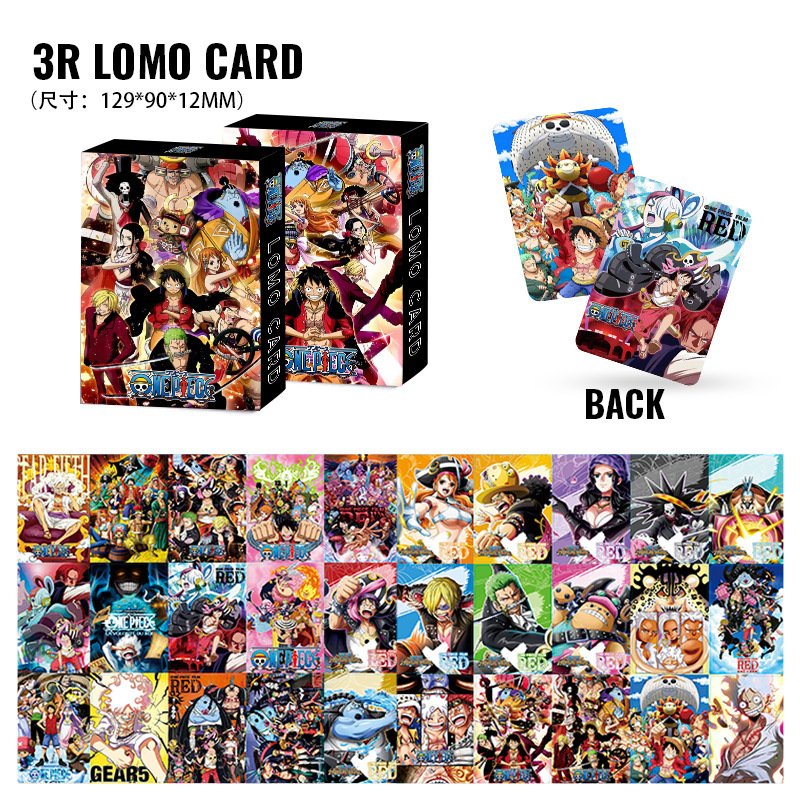 3R Large Cards, One Piece Dual-Sided 30-Pack LOMO Cards, Anime Merchandise, Boxed High-Definition Photo Cards