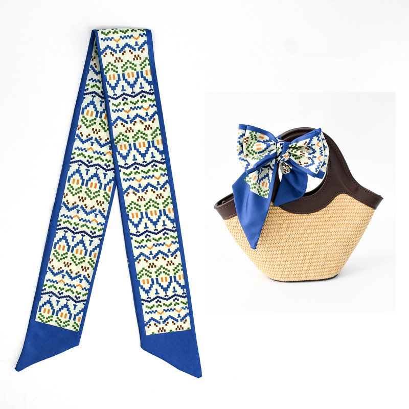 Primavera y otoño lindo y dulce bufanda de seda larga cinta para el cabello caja de regalo bolsa de amarre cinta multifunción fresca pequeña y versátil