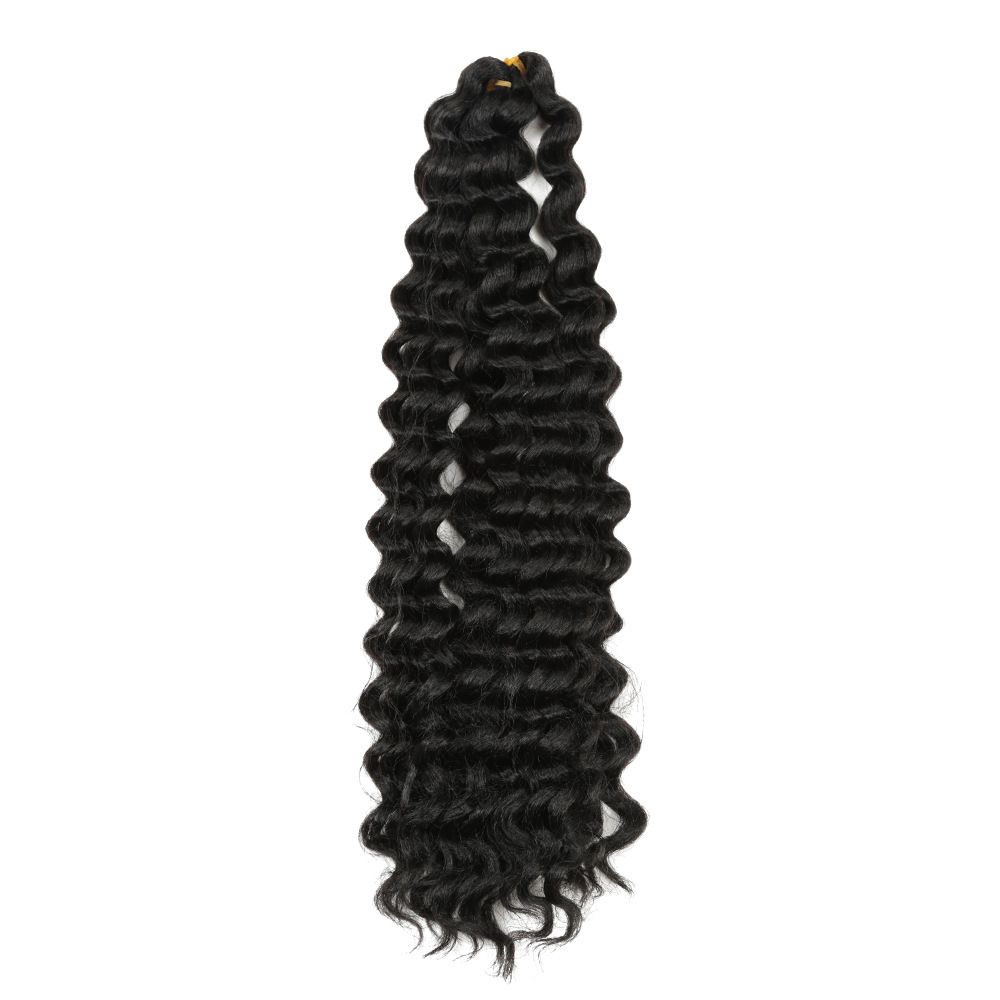 22 pulgadas profunda torcedura tubo africano peluca larga Pelo Rizado onda de agua fibra química baja temperatura de seda onda profunda