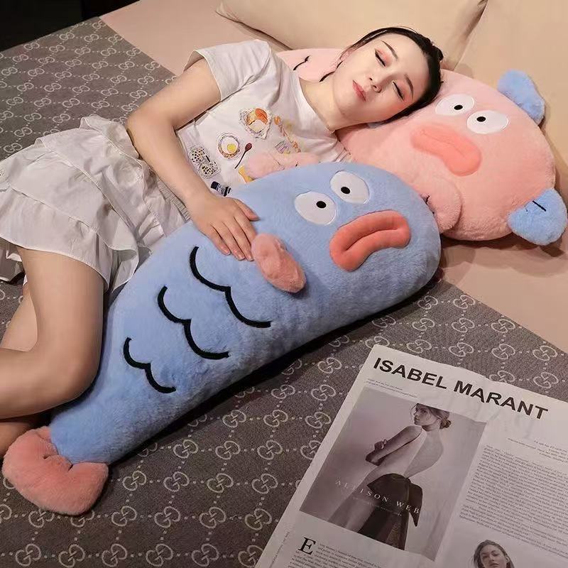 ドーパミン醜い魚ぬいぐるみ魚ハンサム人形ロングクッション枕ベッド脚アーティファクト女の子用|undefined