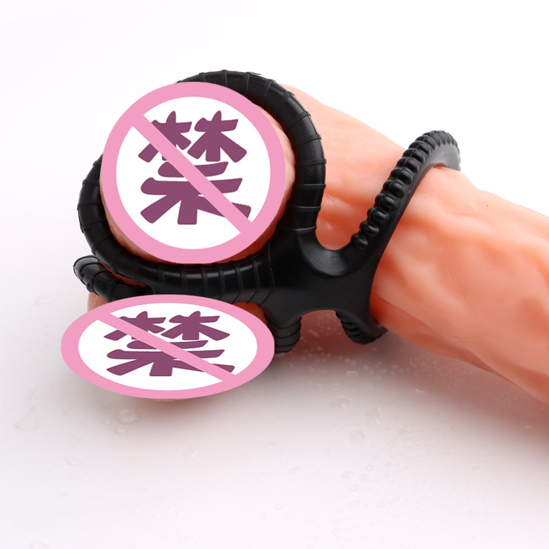 Double Silicone Lock Penis Ring, Stretchy Couple Vibrating Cock Ring for Adults — detail image 5
