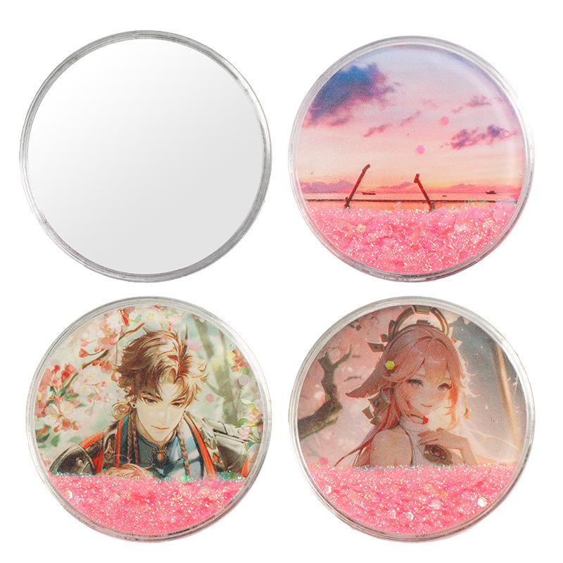 Espejo de maquillaje Espejo plegable en el viento alto valor facial Fairy estudiantes portátiles con mini espejo