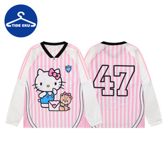 秋季新款学院风女式卫衣 V领甜美清新长袖HelloKitty打底衫女批发