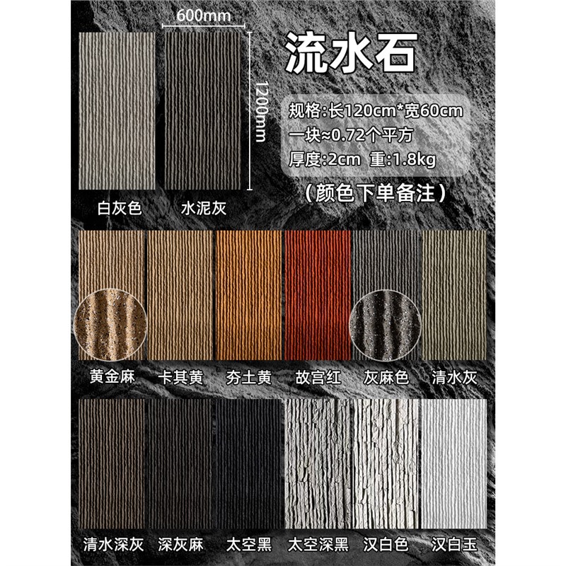 Pared de fondo de piel de piedra de pu, ladrillo de pared exterior de piedra cultural ligera, panel de revestimiento de piedra de pu ultrafino, tablero grande con piedra de hongo