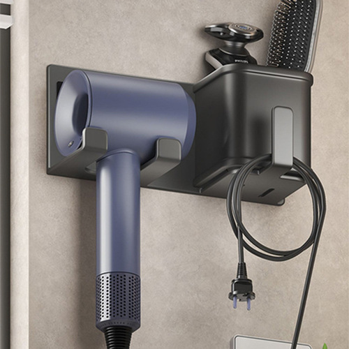 Hair dryer storage rack without punching bathroom wall-mounted hair dryer holder bathroom hair dryer storage shelf hanger