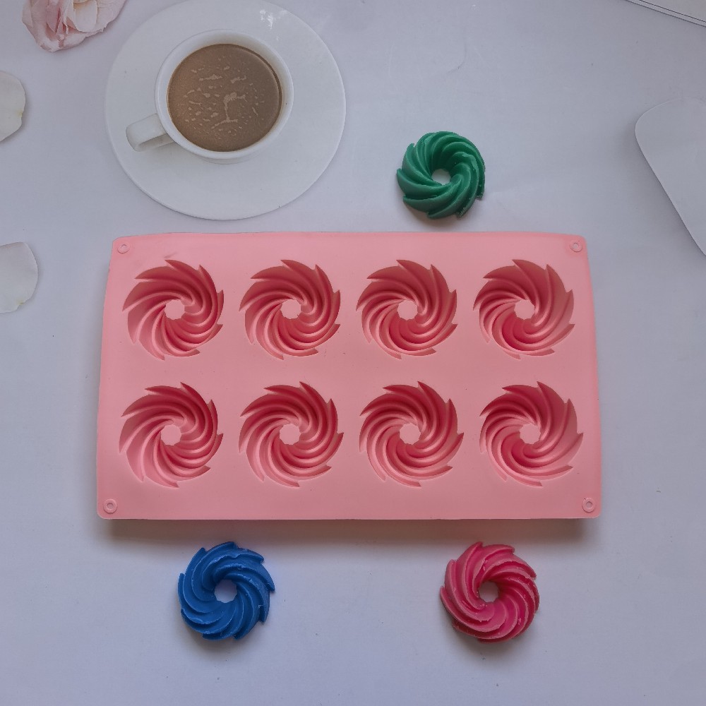 8 espirales 79 molde de silicona pastel helado pudín molde de postre jabón utensilios de cocción
