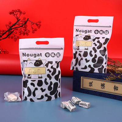 customized Plastic Self sealing bag Cartoon animal Biscuit Bag translucent Scrub Snowflake Self support bag baking Zipper bag