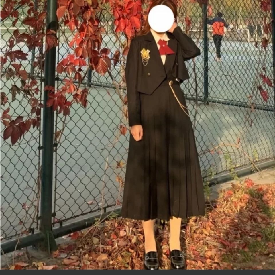 Breast Protection Skirt Jk Uniform Skirt Suit Jacket Female Genuine Japanese Style Milk Skirt Preppy Style Small Suit Basic Suit