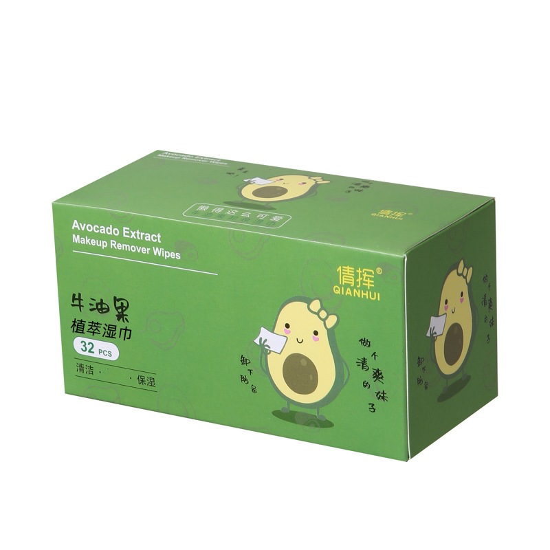 Desmaquillador de aguacate, toallitas de limpieza, toallitas de limpieza, maquillaje facial, ojos y labios, desmaquillador profundo, toallitas húmedas desechables al por mayor