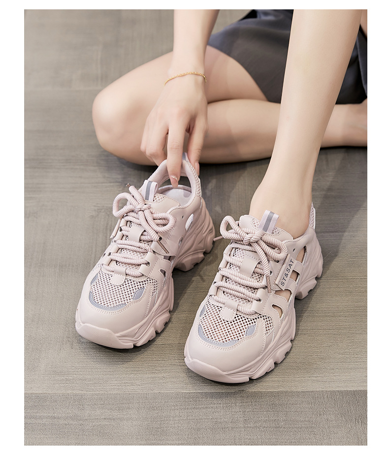 Giày sneaker nữ đế dày phong cách chunky, lưới thoáng khí mùa hè 2025 — Màu xanh lá cây [phiên bản nâng cấp], SSC2112E5K màu tím nhạt rỗng thoáng khí, SSC2112E5K màu xanh lá cây rỗng thoáng khí, Màu tím nhạt [phiên bản nâng cấp] chi tiết 11