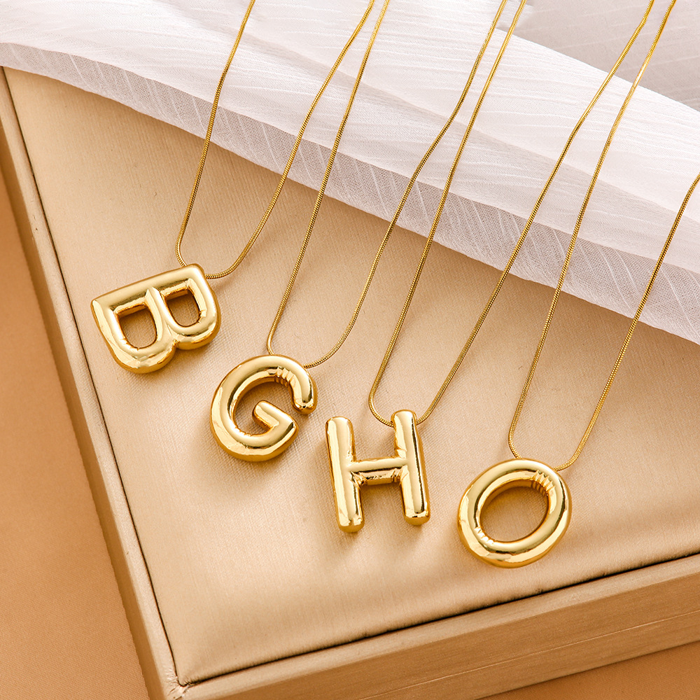 Titanium Steel Material Wholesale Jewelry Elegant Letter Titanium Steel Pendant Necklace