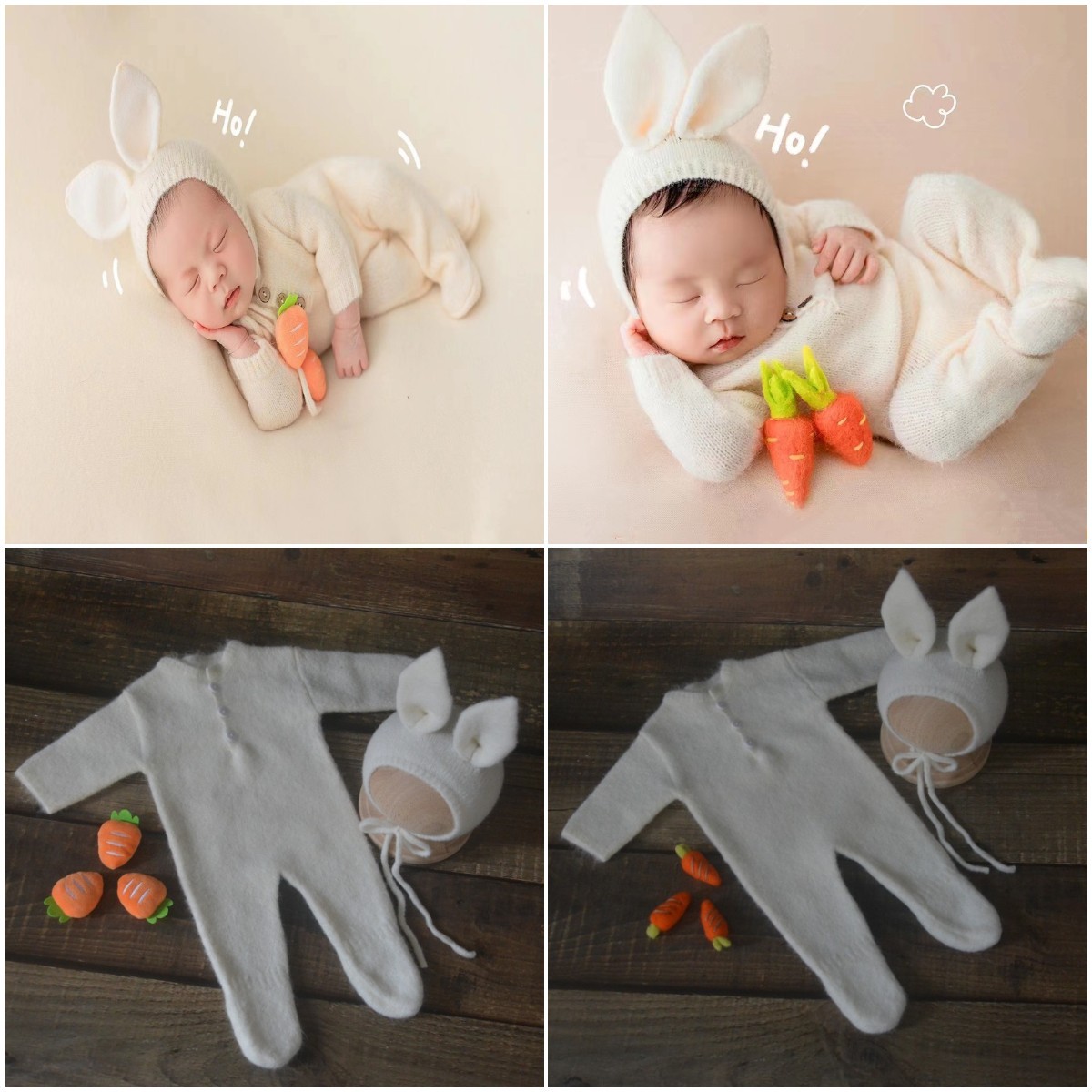 跨境新生儿摄影道具星黛露百天照主题衣服婴儿创意拍照兔子裹布套