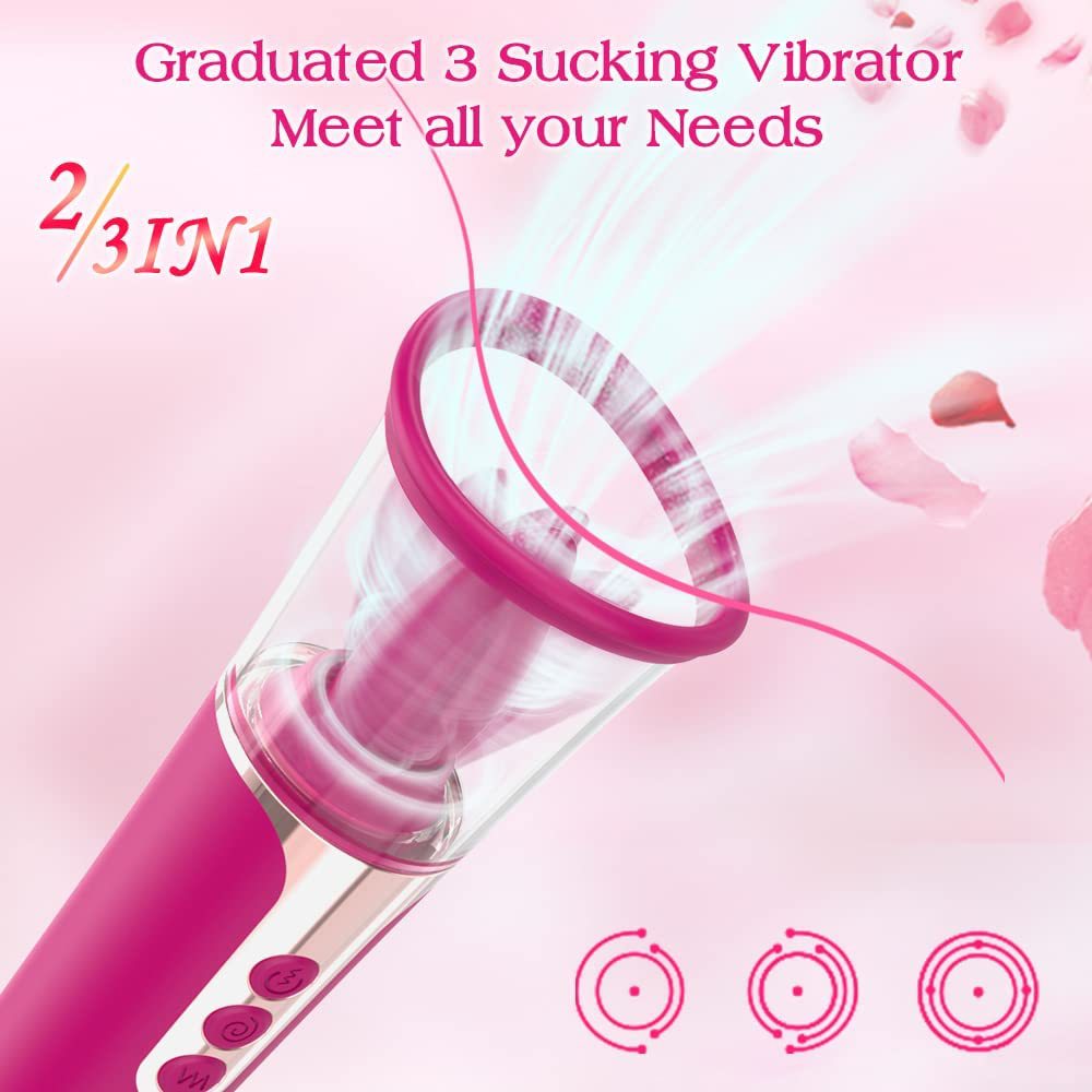 Rechargeable Vibrator For Men And Women With Suction And Licking_voghion.com
