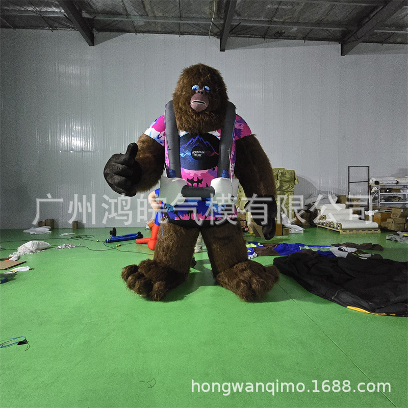 充气毛绒卡通气模户外拍照网红大熊猫人偶服大型商场美陈道具长毛