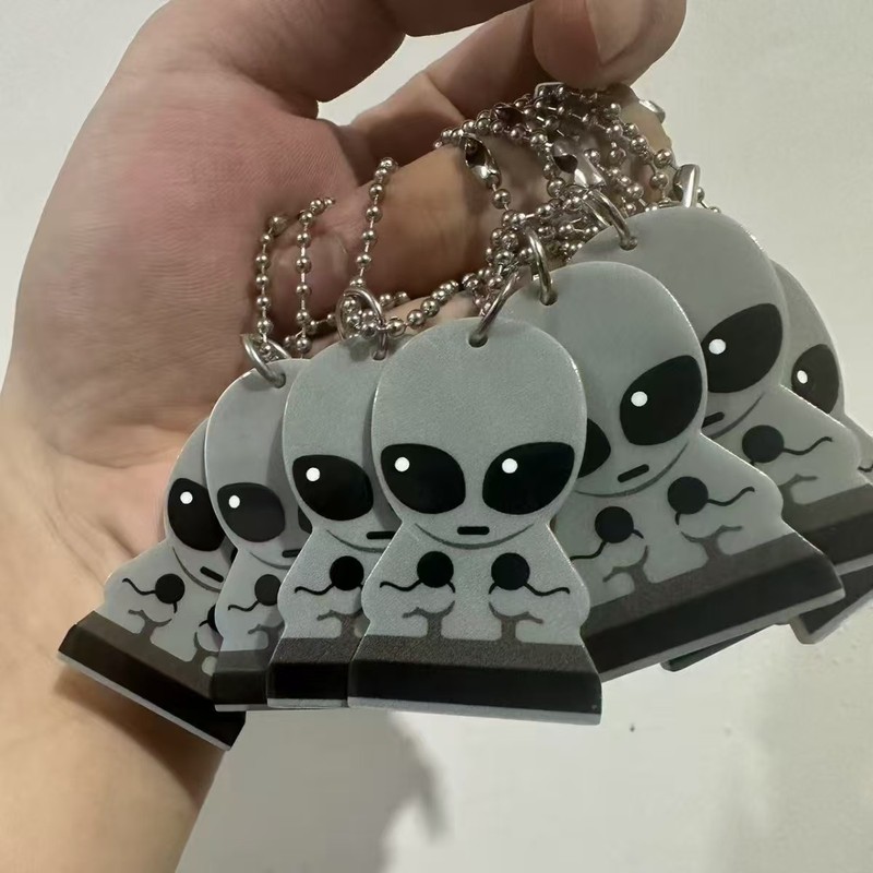 创意UFO外星人飞船笔袋痛包娃娃收纳搞怪趣味娃包学生透明文具袋|undefined