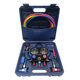 In stock wholesale car air conditioning refrigerant meter black valve body fluorination pressure gauge 134a snow seed liquid adding double meter set