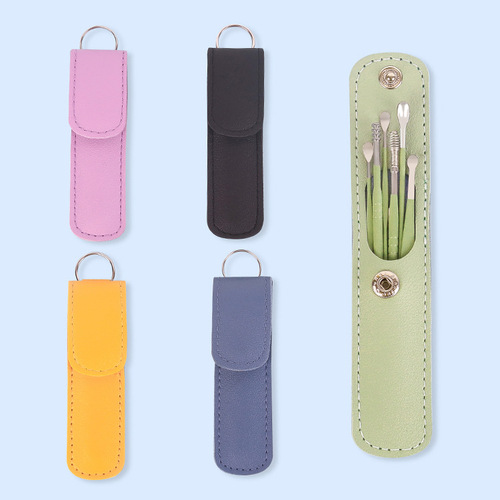 Household portable ear scoop six-piece set spiral spring ear picking tool ear picking set six-piece set ear scoop